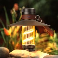 Aougo - Wiederaufladbare Campinglaterne, wiederaufladbare LED-Retro-Campinglampe, 4 Modi, stufenlose Dimmhelligkeit, wasserdichte tragbare von AOUGO