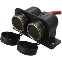 Zigarettenanzünder-Steckdose, wasserdichte Doppelloch-Zigarettenanzünder-Steckdose in Marinequalität, 12 V/24 v Gleichstrom, Steckdose für Autos und von AOUGO