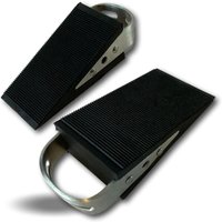 Aougo - Box mit 2 Hartgummi-Unterlegscheiben Keilförmiger Anschlag mit Blechgriffen Rutschfest und kratzfest Türstopper CALPOR2c Bodenstopper, Schwarz von AOUGO