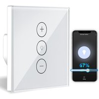 Aougo - Dimmer, Prozentfunktion, WLAN-Lichtdimmer mit Timerfunktion, WLAN-Sprachsteuerung, Einbauleuchten-Dimmer von AOUGO