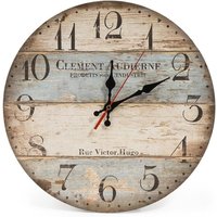 Europäische Retro-Wanduhr, pastorale Wohnzimmer-Wanduhr, einfache Dekoration, Holz-Wanduhr, Quarz-Wanduhr von AOUGO