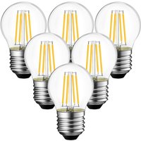 Glühbirne, 4 w led E27 Filament G45 Glühbirne, 470 Lumen, entspricht 40 w Vintage-Halogenbirne, 2700 k Warmweiß, nicht dimmbar, 6er-Pack Glühbirne, 4 w led E27 Filament G45 Glühbirne, 470 Lumen, entspricht 40 w Vintage-Halogenbirne, 2700 k Warmweiß, nicht dimmbar, 6er-Pack von AOUGO