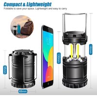 LED-Campinglaterne, 350 lm, tragbare Campinglampe mit Metallgriffen, für Zelt, Camping, Wandern, Angeln, Höhle usw., 2 Stück [Energieklasse a+] von AOUGO