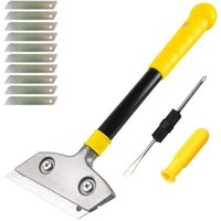 Aougo - Plattenschaber mit 10 Metallklingen, robuster Schaber, Universalschaber für Fenster, Glaskeramik, Induktionsherd, Auto, Spiegel, Aufkleber, von AOUGO