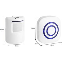 Professionelle Türklingel mit Bewegungssensor, kabelloses Türklingel-Set für den Außenbereich, geteilter Infrarot-Alarm mit Sensor von AOUGO