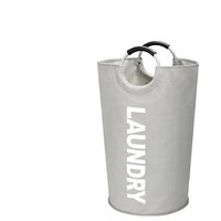 Schmutzwäschekorb aus grauem Stoff 82L - Zusammenklappbarer Wäschekorb mit Griff - Zusammenklappbarer Schmutzwäschekorb - Zusammenklappbarer von AOUGO