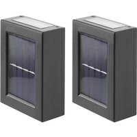 Set mit 2 Solar-Außenwandleuchten, Kaltweiß von AOUGO