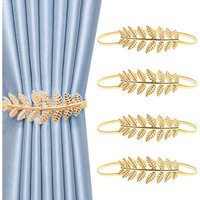 Set mit 4 Vorhang-Krawatten, Metall-Vorhang-Krawatten, Vorhang-Krawatten-Zubehör, Vorhang-Schnallen (Golden) von AOUGO
