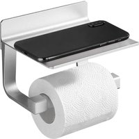 Toilettenpapierhalter, starker Rollen-Toilettenpapierhalter, selbstklebend, silbernes Metall Toilettenpapierhalter, starker Rollen-Toilettenpapierhalter, selbstklebend, silbernes Metall von AOUGO