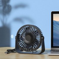 USB-Tischventilator, 3-Gang-Tischventilator, 360° verstellbarer leiser Ventilator, tragbarer Ventilator für Büro, Zuhause, Schlafzimmer, Auto, von AOUGO