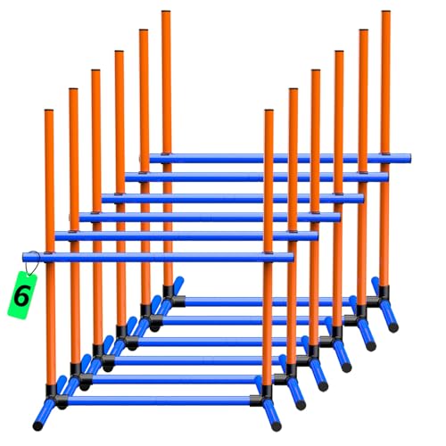 AOUKAR Agility Set Hunde Hürdenset Ausrüstung für Hundetraining mit 6 x Hürden Höhenverstellbar von AOUKAR