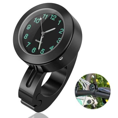 1 Stück Motorrad Uhr Fahrrad Uhr Motorrad Uhr Lenker Fahrraduhr für Lenker Wasserdicht Leuchtend Motorraduhren für Lenker Motorrad Fahrrad Uhr Universal Lenkerhalterung Uhr für Motorräder (Schwarz) 1 Stück Motorrad Uhr Fahrrad Uhr Motorrad Uhr Lenker Fahrraduhr für Lenker Wasserdicht Leuchtend Motorraduhren für Lenker Motorrad Fahrrad Uhr Universal Lenkerhalterung Uhr für Motorräder (Schwarz) von AOUZOVLI