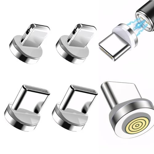 AOUZOVLI 4 Stück Magnetisches Stecker Ladekabel Usb C Magnetisch Usb C Ladekabel Magnetisch Staubdichtes Schnellladen Mit 7 Kontakten Und Magnetischer Datenübertragungsleitung Mit Rundem Kopf von AOUZOVLI