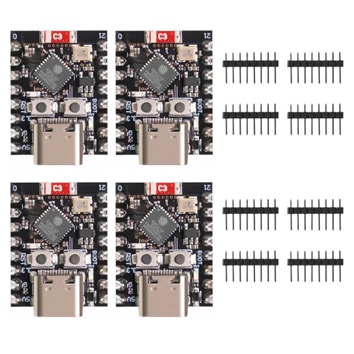 Entwicklungsboard, 4 Stück Super Mini Board Schwarz Breakout-Board, Entwicklungsplatinenmodul Unterstützt Bluetooth und WiFi (Mit Pin Header) von AOUZOVLI