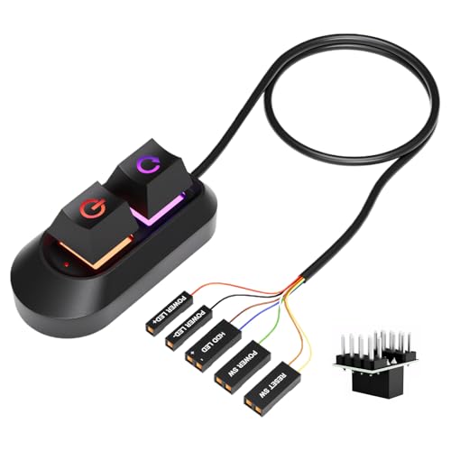 Pc Power Button Pc Startknopf Extern Gadgets Power Button Desktop-Computer Externer NetzschalterNetzschalter Kommt mit 1 Adapter Einfaches Starten und Zurücksetzen der Steuerung (2m) von AOUZOVLI