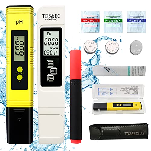 Ph Tds ec Temperatur Ph Messgerät Wert Wasser Meter 5 In 1 Set Wasserqualität Tester Hoher Genauigkeit Leitwertmessgerät für Trinkwasser Lebensmitte Thermen Aquarien Pool von AOUZOVLI