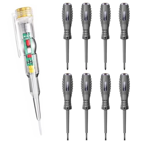 Phasenprüfer 8 PCS Stromprüfer Phasenprüfer Schraubendreher 2 in 1 Spannungsprüfer Schraubendreher Fasenprüfer Kommt mit 1 Elektrikertester Zum Prüfen von Gleichstromkreisen (Schlitzkopf Kreuzkopf) Phasenprüfer 8 PCS Stromprüfer Phasenprüfer Schraubendreher 2 in 1 Spannungsprüfer Schraubendreher Fasenprüfer Kommt mit 1 Elektrikertester Zum Prüfen von Gleichstromkreisen (Schlitzkopf Kreuzkopf) von AOUZOVLI