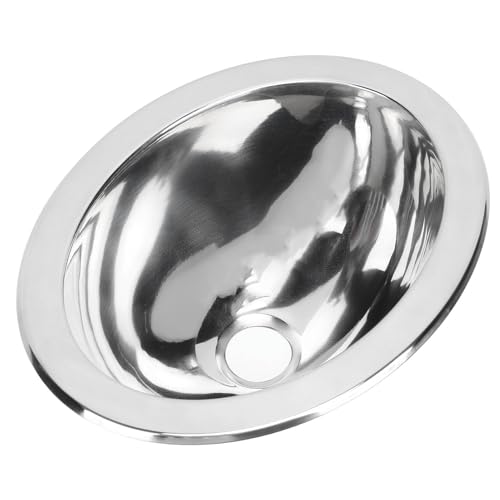 AOWINHIT Einzelschalenstange Waschbecken Polierter Edelstahl Rundes Spülbecken mit 40 Mm Abflussloch für Wohnmobile Badezimmer Caravan Boat 290x220x120 Mm AOWINHIT Einzelschalenstange Waschbecken Polierter Edelstahl Rundes Spülbecken mit 40 Mm Abflussloch für Wohnmobile Badezimmer Caravan Boat 290x220x120 Mm von AOWINHIT
