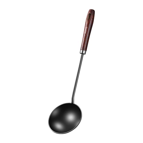 Eier knödel Bratlöffel, Holz lange Griff Öl abscheider Eisen löffel, Kochute nsilien von AOYEAH