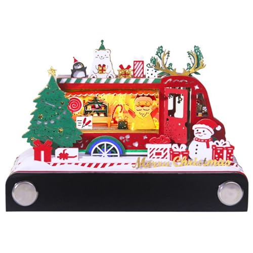Weihnachtsauto-Schreibtisch-Kalender mit LED-Licht, Papier-Schnitzkunst-Memo-Pad-Kalender, Weihnachts dekor Weihnachtsauto-Schreibtisch-Kalender mit LED-Licht, Papier-Schnitzkunst-Memo-Pad-Kalender, Weihnachts dekor von AOYEAH