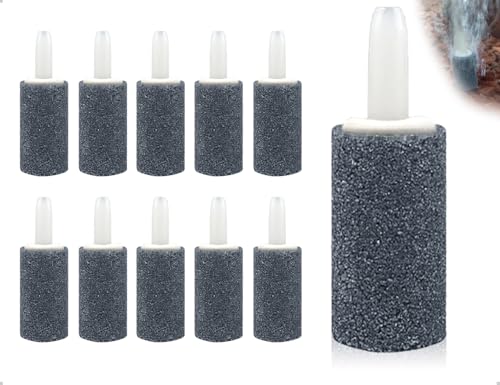 AOYEGIC 10 Stück Luftstein für Aquarium,Luftausströmer Sprudelstein für Aquarium,Blase Diffusor Release Tool,verwendet für Familie Teich Hydroponik(15 mm,Zylinder) von AOYEGIC