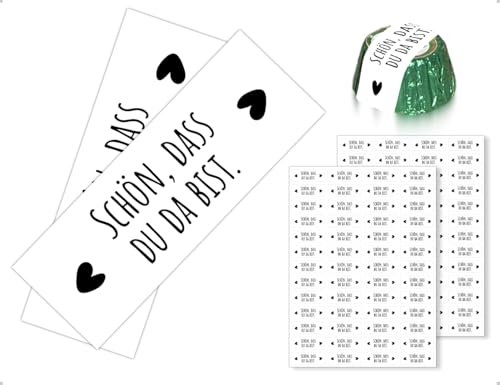 AOYEGIC 104 Stück Schön,Dass Du Da Bist Aufkleber,Selbstklebende Sticker,verwendet für Taufe Kommunion Hochzeit Einladung Grußkarte Scrapbook Deko(Rechteckig,5 * 1.8 cm) von AOYEGIC