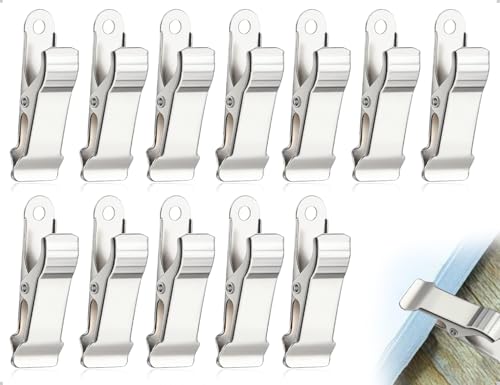 AOYEGIC 12 Stück Metall Klemmen,Federklemmen,Krokodilklemmen,Vorhang Klammer,Wäscheklammern,Klein Clip,metallklammern,für Fotos Kleidung Snacks Bastelarbeiten(Weißnickel,4 * 1.3 cm) von AOYEGIC