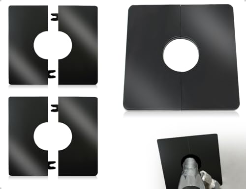 AOYEGIC 2 Stück Rohrabdeckung,Selbstklebende ABS Duschabdeckung Dekorative,verwendet für Zuhause,Küche Abdecken von Drähten,Wasserhähnen,Rohren und Löchern in Wänden(Schwarz,Quadratische) von AOYEGIC