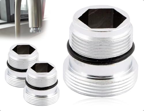 AOYEGIC 2 Stück Wasserhahn Adapter,Gewindeadapter,Außengewinde Steckverbinder mit Gummidichtung,verwendet für Gartenschläuche Badezimmer Küche Wasserfilter(M18.5 zu M22) von AOYEGIC