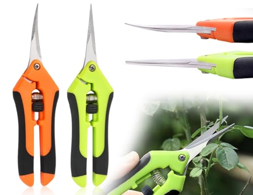 AOYEGIC 2 pcs Baumschere,Rostfreier Stahl Gartenschere,Hochbelastbar Trimmschere Gartenarbeit,Astschere,Ernteschere,Cannabisschere,Gemüseschere,Bonsai Schere,Handschere,pflanzenschere,für Blumenstrauß von AOYEGIC