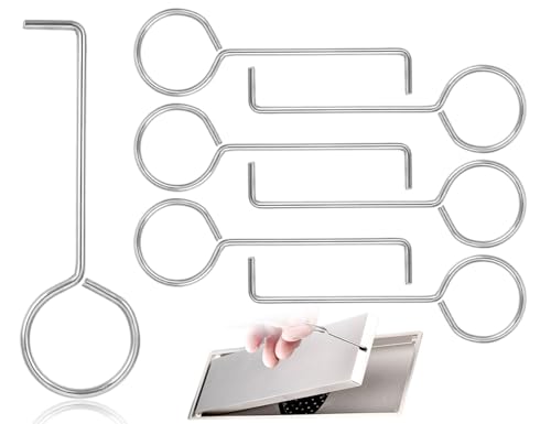 AOYEGIC 6 Stück Abflussschlüssel Hebehaken,Edelstahl Bodenablauf Haken,Abfluss Schlüssel,Abflussrost Abzieher,DeInstallationschlüssel,für Küche Badezimmer Abflussgitter Duschrinne(Silber) von AOYEGIC