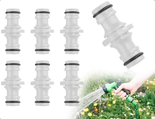 AOYEGIC 6 Stück Stecker Schlauchverbinder,DoppelVerbinder,Kupplung,Schlauchverbindung für Balkonbewässerung,Rasenbewässerung,Gartenbewässerung(Weiß) von AOYEGIC