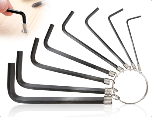 AOYEGIC Imbusschlüssel Satz mit 8 Größen,Metall L-förmiges Imbusschlüssel Satz Klein,Innensechskant Werkzeuge für Fahrradwartung, Möbelreparatur(1.5 mm-6 mm,Schwarz) von AOYEGIC