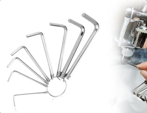 AOYEGIC Imbusschlüssel Satz mit 8 Größen,Metall L-förmiges Imbusschlüssel Satz Klein,Innensechskant Werkzeuge für Fahrradwartung, Möbelreparatur,GeräteInstallation(1.5 mm-6 mm,Silber) von AOYEGIC