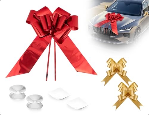 AOYEGIC Schleife Große für Auto,Autoschleife Riesige,Riesenschleife mit Saugnapf und Kasten,Schleife für Hochzei,Party,Feier,Geburtstag,Auto Deko(rote,76 cm) von AOYEGIC