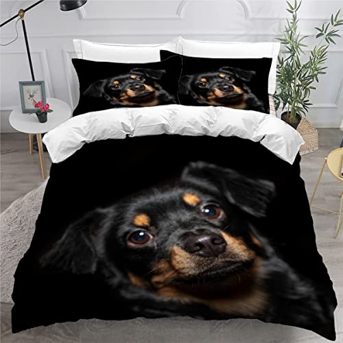 AOYNP Bettwäsche 135x200 Süßer Hund Bettbezug Set 3 teilig Weich Microfaser Bettwaren Süß Tier Hund Bettwäsche-Set für Kinder Teenager ReißVerschluss Bettbezug Mit 2 Kissenbezug 80x80cm von AOYNP