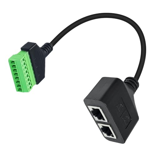 AOYUDJ Ethernet-Extender mit 2 Anschlüssen, RJ45, Cat6, 8P8C auf 8-poligen Schraubadapter, lötfrei für sichere Netzwerkverbindung von AOYUDJ