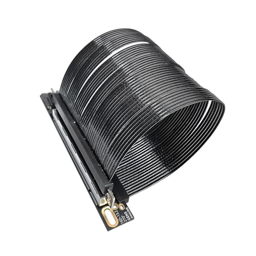 Erweitertes PCIE 5.0 X16 Verlängerungskabel, 270° umgekehrt, rechtwinklig, mit vergoldeten Steckern und Metallabschirmung Grafikkarten-Extender von AOYUDJ