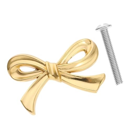 Schubladenknöpfe mit goldfarbenen Schleifen, Vintage-Metallgriffe, elegante Metallgriffe, dekoratives Griff-Set für Schlafzimmer und Küchenschränke von AOYUDJ