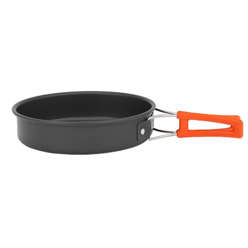 Tragbare Bratpfanne mit Aufbewahrungstasche, Antihaft-Pfannen, leichte Grillpfanne, Outdoor-Kochgeschirr für Camping, Reisen, leichtes Camping-Kochgeschirr, Küchenutensilien, Wander-Set von AOYUDJ