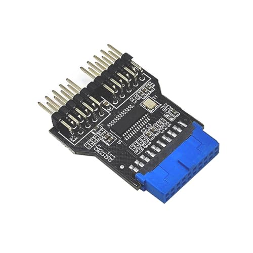 USB 2.0 19-poliger Header auf 2 x USB 2.0 9-polige Hub-Buchse, Steckerplatine für Geräteanschluss von AOYUDJ
