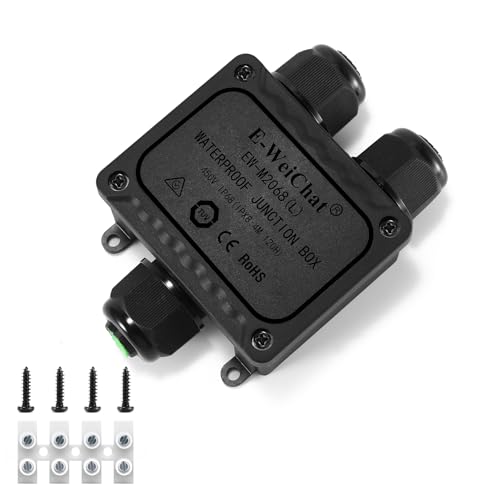 AOZBZ 3 Wege Wasserdichte Abzweigdose, Abzweigdose Wasserdicht, Ip68 Elektrische Anschlussdose Für Kabel mit 5-15 mm Durchmesser, aus Polykarbonat, Schwarz(1 Stück) von AOZBZ