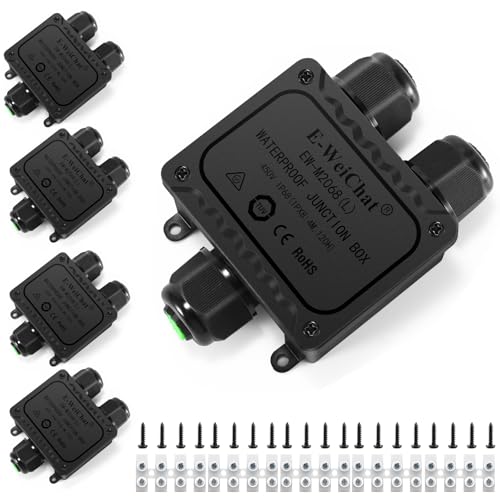 AOZBZ 3 Wege Wasserdichte Abzweigdose, Abzweigdose Wasserdicht, Ip68 Elektrische Anschlussdose Für Kabel mit 5-15 mm Durchmesser, aus Polykarbonat, Schwarz(5 Stück) von AOZBZ