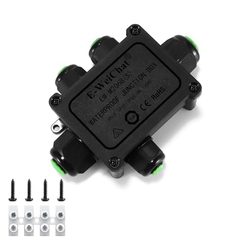 AOZBZ 5 Wege Wasserdichte Abzweigdose, Abzweigdose Wasserdicht, Ip68 Elektrische Anschlussdose Für Kabel mit 5-15 mm Durchmesser, aus Polykarbonat, Schwarz(1 Stück) von AOZBZ