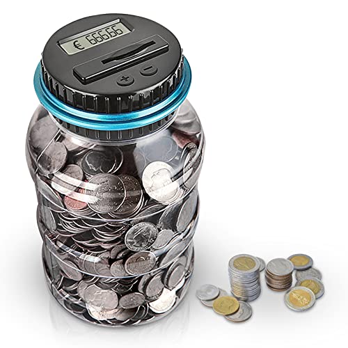 AOZBZ Digitale Spardose mit Münzzähler, 1,8 L Elektronische Spardose mit Zähler für Kinder und Erwachsene Automatischem Digital Coin Bank mit Automatischem LCD-Display AOZBZ Digitale Spardose mit Münzzähler, 1,8 L Elektronische Spardose mit Zähler für Kinder und Erwachsene Automatischem Digital Coin Bank mit Automatischem LCD-Display von AOZBZ