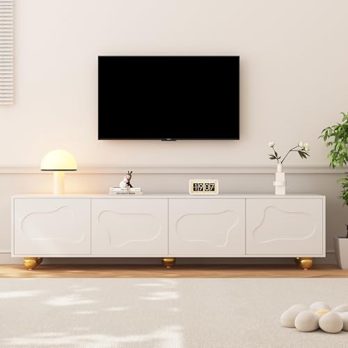 AOZBZ TV-Schrank, 4 Türen TV-Regal für Fernseher bis zu 75 Zoll Fernsehschrank mit 2 Schränken und 5 Stützbeinen, Lowboard für Wohnzimmer, Esszimmer, Schlafzimmer, 180×40×45CM AOZBZ TV-Schrank, 4 Türen TV-Regal für Fernseher bis zu 75 Zoll Fernsehschrank mit 2 Schränken und 5 Stützbeinen, Lowboard für Wohnzimmer, Esszimmer, Schlafzimmer, 180×40×45CM von AOZBZ