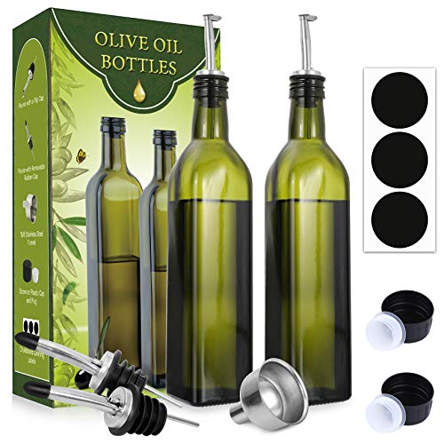 AOZITA 481,9 g Flasche Olivenöl Glas Set Dark Green Grün von AOZITA