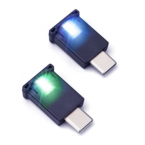 AOZITA Mini USB Typ C LED RGB Licht Helligkeit einstellbar 8 Farben wechselbar für Auto, Laptop, Tastatur. Atmosphäre Smart Typ-C Nachtlampe für Heimdekoration (Menge: 2) von AOZITA