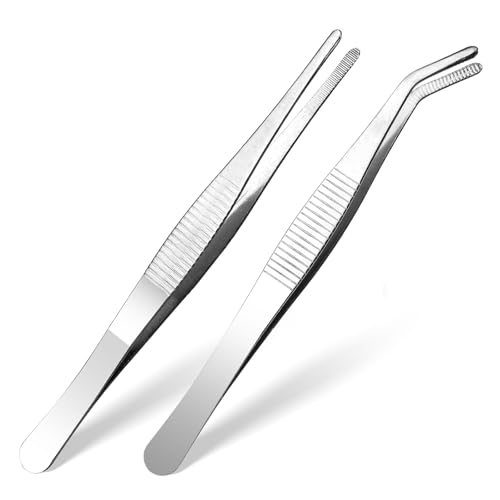 AOZUO 2 Stück 14 cm Gebogene Pinzette, Edelstahl Spitz Rutschfest Lang Stumpf Gerade Universal Abgewinkelte Pinzetten für Elektronik Laborarbeiten Wassertiere AOZUO 2 Stück 14 cm Gebogene Pinzette, Edelstahl Spitz Rutschfest Lang Stumpf Gerade Universal Abgewinkelte Pinzetten für Elektronik Laborarbeiten Wassertiere von AOZUO