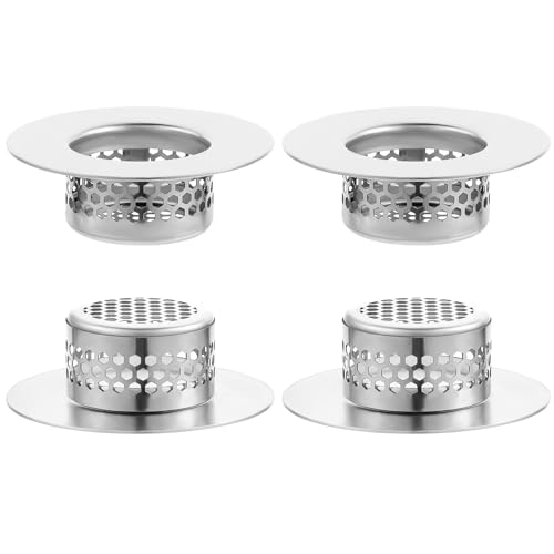 AOZUO 4pcs Abflusssieb für Badezimmerspüle, Sieb für Spülbecken Abflussabdeckung Netz Spülbeckensieb Abflussfilter Sieb für Küche Dusche Abflusssieb passende Lochgröße von 3,1 bis 4 cm von AOZUO